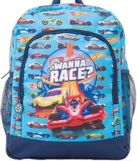 Hot Wheels Licenced Backpack School Bag | Official Kids Car Back pack | Large Blue Rucksack for School Sports Travel | Back to School Childrens backpacks | Kids School Backpack Gifts for Boys Girls