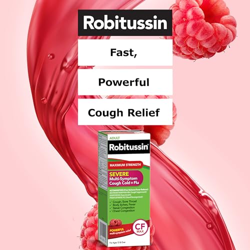 Robitussin CF Max, Severe Multi-Symptom Relief from Cough, Cold, and Flu - Adult Formula, 8 Fl oz.