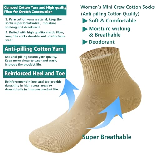 Image of MAGIARTE Womens Mini Crew Ankle Socks Athletic Casual Cotton Socks for Women