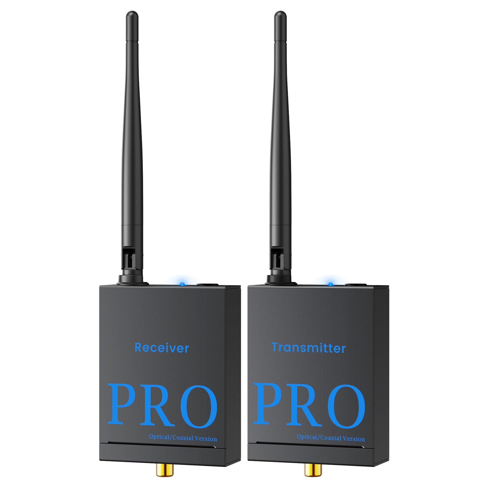 1Mii (1 TX + 1 RX) Transmisor Receptor de Audio Inalámbrico | Transmisión de Audio 2,4 GHz, HiFi desde TV/PC a Altavoces Activos/Amplificadores/Receptores AV, Óptica/Coaxial/3.5mm/RCA