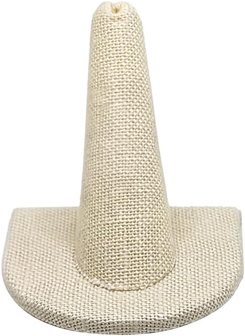 MOOCA 6 Pcs Set Beige Linen Finger Ring Display, Ring Holder Display, Jewelry Storage Jewelry Stands for Shows, 2" W x 2" H
