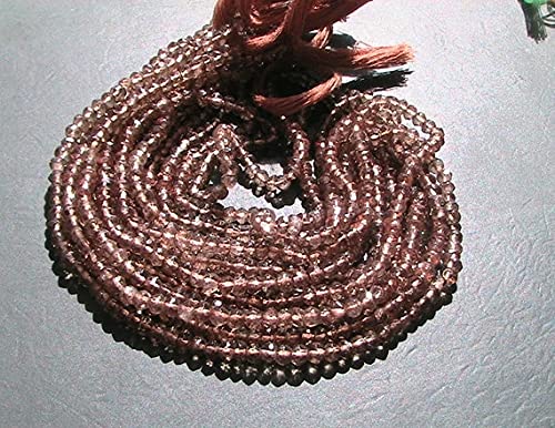 Quartz champagne 3-4mm perles rondelles facettées pour bijoux haut de gamme