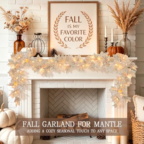 3PCS Fall Maple Leaf Garland Lights 18FT 60LED Thanksgiving Decor - image 4