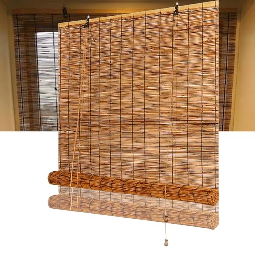 Persianas Enrollables Cortina De Bambú, Natural Cortina De Caña, Persiana De Madera para Ventana Puerta Patio, Tejidas A Mano