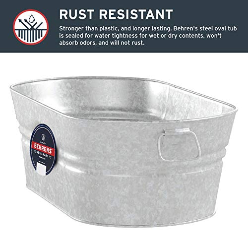 Behrens Hot Dipped Galvanized Steel Oval Plantertub 4 Gallon #TOP2
