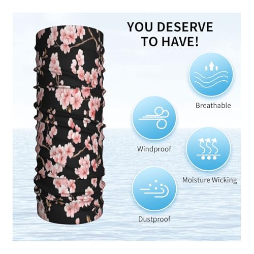 Cherry Blossom Pink Pattern Neck Gaiter Face Mask Scarf Bandana Head Wrap Uv Protection Balaclava For Sports4