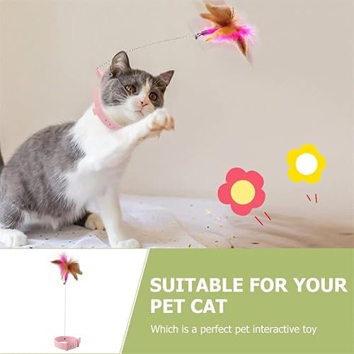Miniatura 2 de POPETPOP Juguetes de collar para gatos, juguetes nteractive para gatos con campana, collar ajustable para mascotas para interiores
