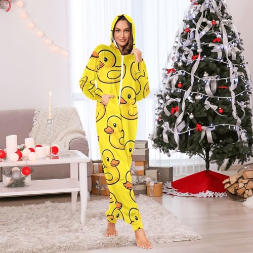Disfraz de pato amarillo de una pieza para invierno y navidad 6