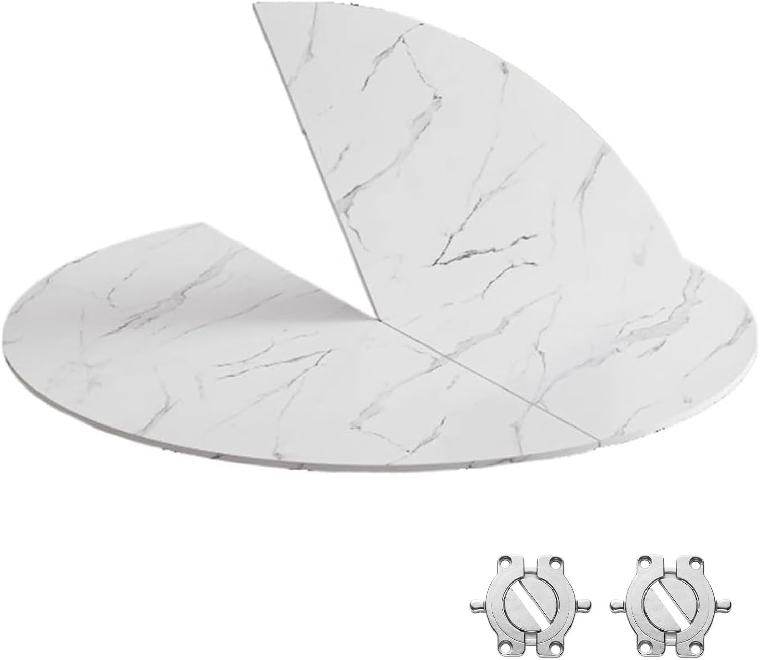 Foldable Round Table Top Extension, 47 to 78.7 Inches Diameter, Easy to Store, Metal Hardware for Kitchen or Patio Use