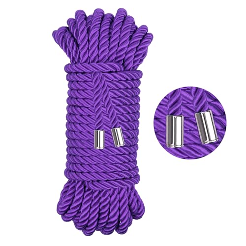 Coldairsoap Soft Silk Rope, Purple, 32ft Nylon Rope (Purple)