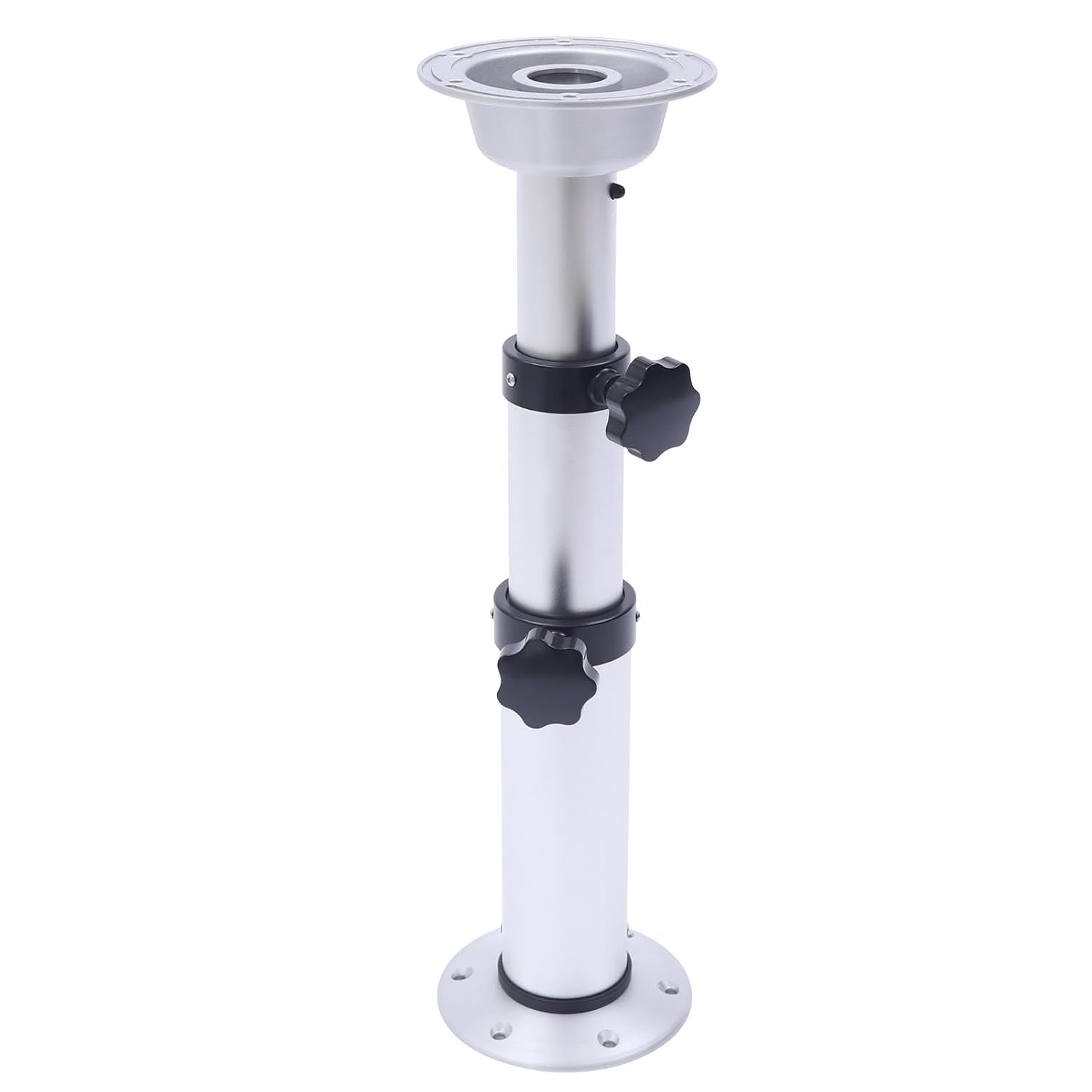 Adjustable Table Pedestal Stand, 16.9-29.1 inch Detachable Table Base Stand, Aluminum Alloy Table Leg Base for RV, Yacht, Sailboat, Workrooms, Marine Boat (Stepped Adjustment)