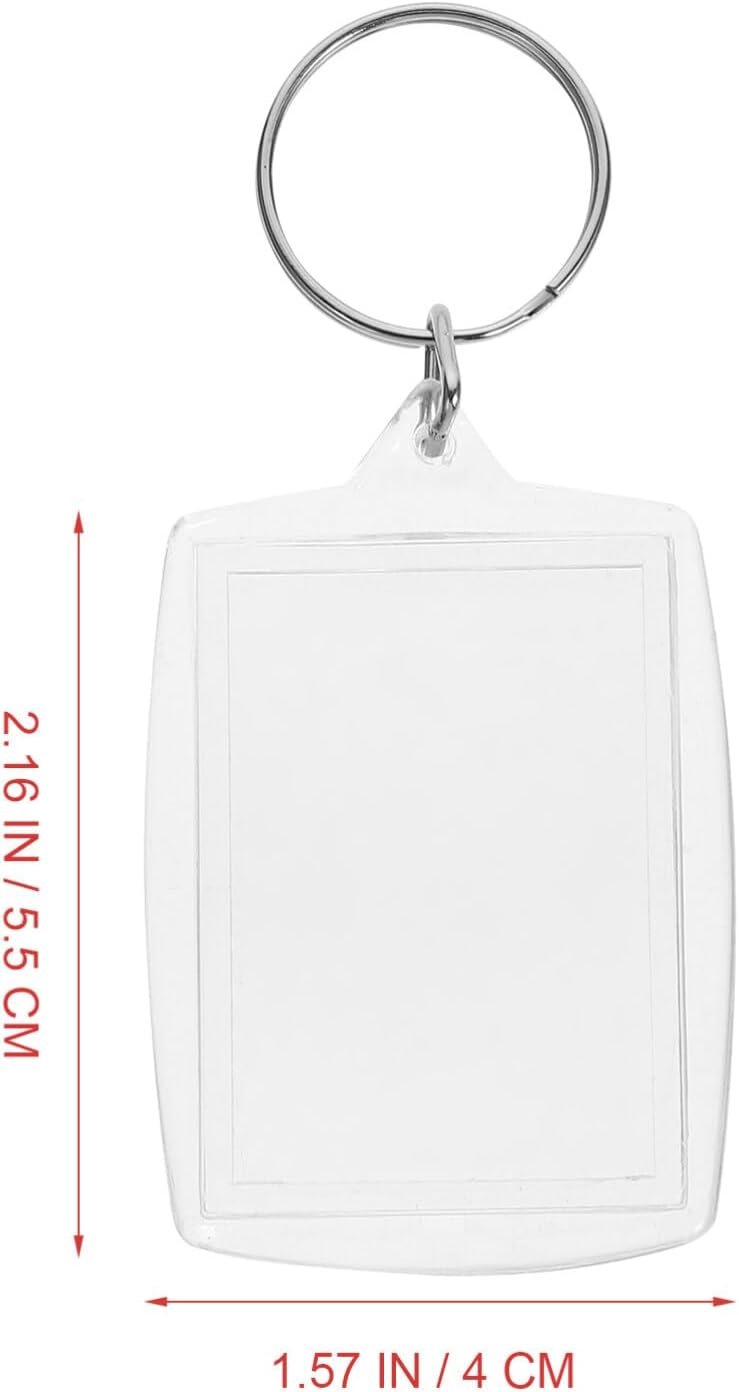 SAFIGLE 100pcs Diy Photo Frame Keychains Ring Holder Keyring for Friends Family