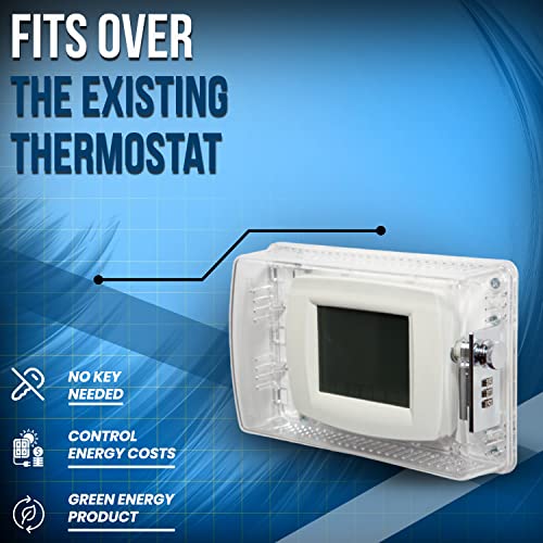 Statguardplus Xl2 Universal Thermostat Guard Pack Of 2 With Combination Lock, Clear Thermostat Lock Box Includes Wall-Cover For Clean Look (Fits Thermostats 4.5 X 7 X 2.5). #TOP4