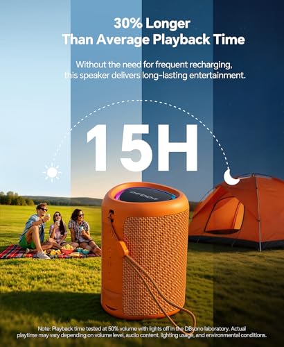 Image of Portable Bluetooth Speaker Beach Essentials: IPX5 Waterproof for Outdoor /Powerful HD Sound /Dynamic Light /All Day Playtime /Wireless BT 5.3 /TWS Pairing, Travel|Camping|Pool Accessorie, School Supplies