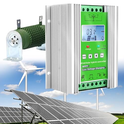Regulador De Carga Híbrido Wind-Solar MPPT Con Función De Carga Para Generador De Viento Y Panel Solar, Controlador De Carga Solar, Generador De Turbina Eólica(Wind: 1500W+Solar: 1200W; 48V)