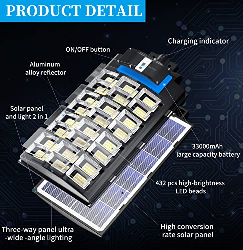 Gefolly 1500W Solar Street Light Outdoor, Wide Angle 216000Lm Commercial Parking Lot Light Dusk To Dawn 6500K Solar Flood Light Ip67 Solar Lamp #TOP4