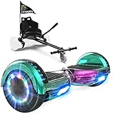GeekMe Patinete Eléctrico Auto Equilibrio con Hoverkart, Hover Scooter Board, Balance Board + Go-Kart 6.5 Pulgadas con Bluetooth, Luces LED, Regalo para Niños, Adolescentes y Adultos