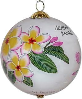 Collectible Hawaiian Hibiscus and Plumeria Christmas Ornament Kauai PH/K