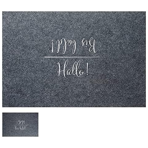 Felpudo de fieltro con texto en alemán "Hallo / Bis Bald", gris, 60 x 40 cm Cover