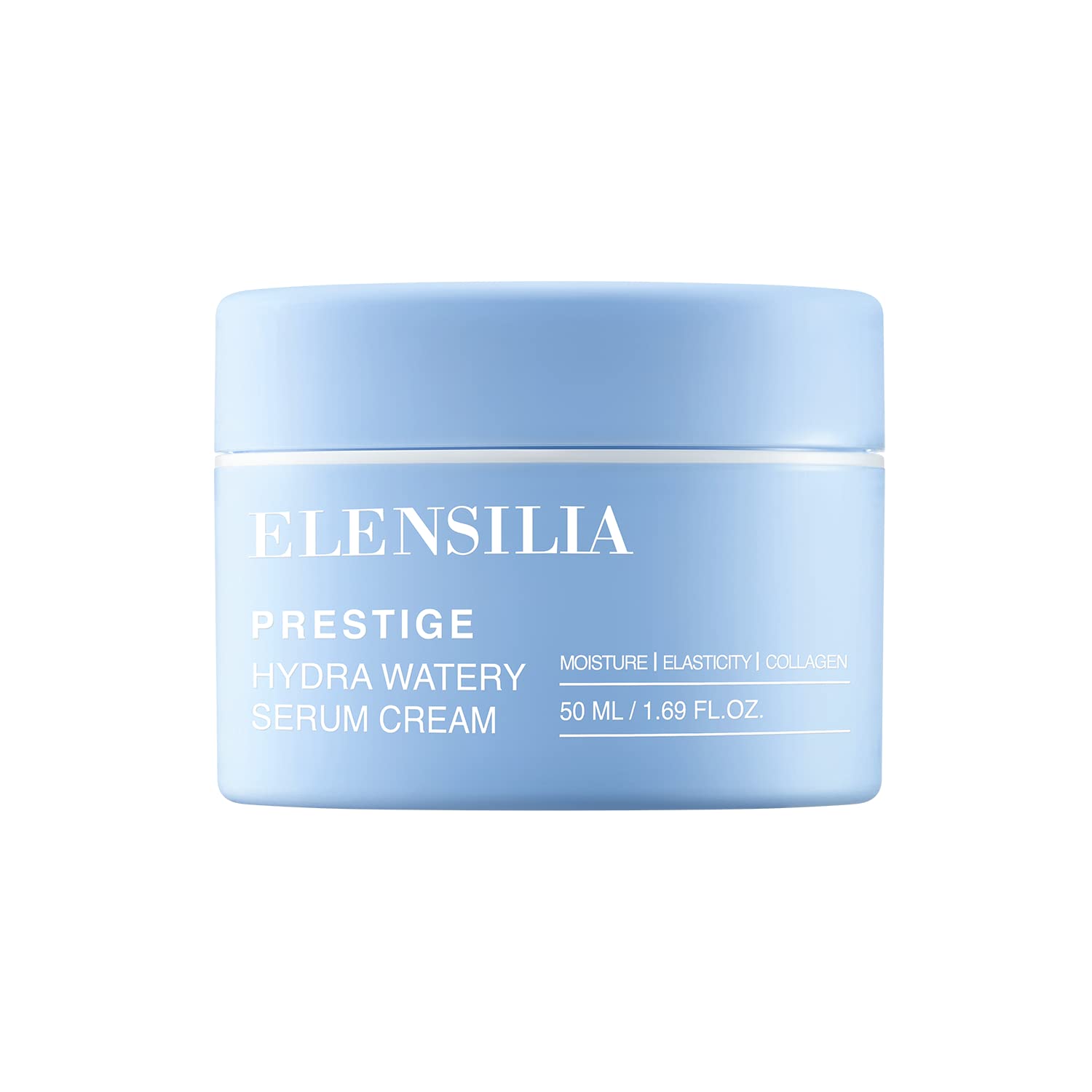 Elensilia Prestige Hydra Watery Serum Cream (1.69 fl.oz) -Rose of Jericho for Recharging Dull Skin and Enhances Skin's Natural Strength, Ever Collagen Deeply Moisturizes 7 Layers of Skin, Centella Asiatica(Kotu Kola) for Calming and Soothing