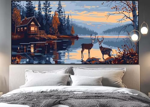 Broderie diamant cerf 150x60 cm : le cadeau DIY idéal pour passionnés d'art