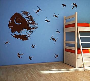 Star Wars Space Ships Wall Decal Sticker Death Star Nursery Teenager ik2726