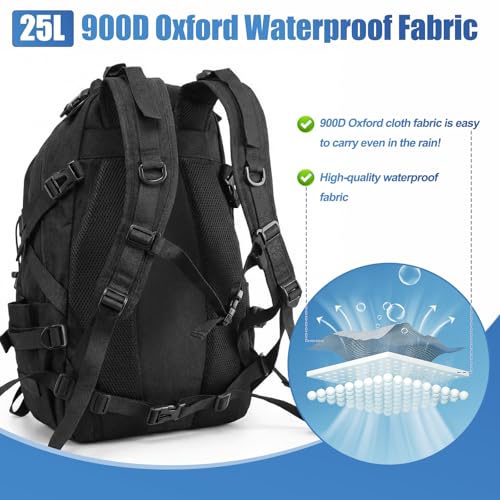 SIMDAO 25L Military Tactical Backpack - Molle Army Assault Pack Practical Womens Mens Army Assult Rucksack, Outdoor Waterproof Hiking Backpack ArmyBackpack for Hiking Trekking Traveling Camping - Image 3