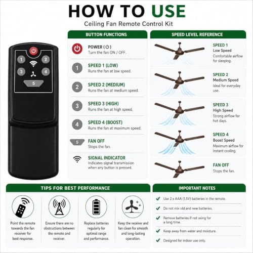 homnest Store homnest Universal Ceiling Fan Remote Control Kit - Image 8