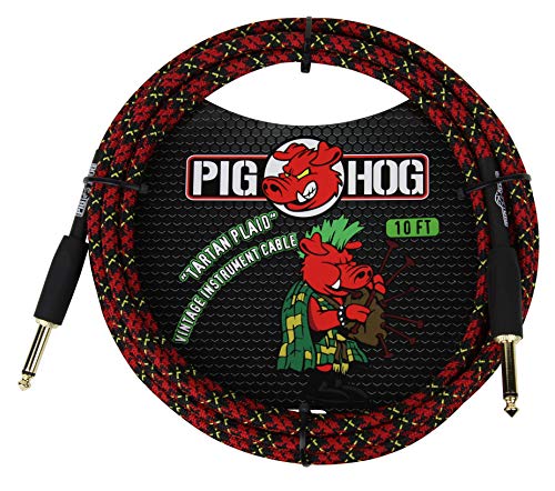 Câble instrument Pig Hog Tartan Plaid 3 m anti-nœuds gaine tressée