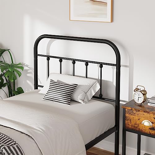 Walsunny Classic Metal Platform Bed Frame Mattress Foundation with Victorian Style Iron-Art Headboard/Footboard, Under Bed Storage, No Box Spring Needed, Twin Size - Thumbnail 7