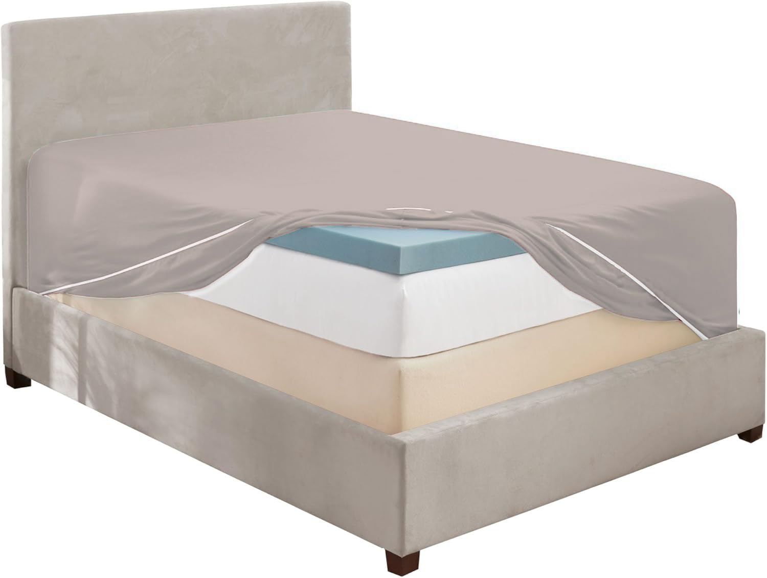 Hearth &amp; Harbor Extra Deep Pocket Full Fitted Sheet, Linen