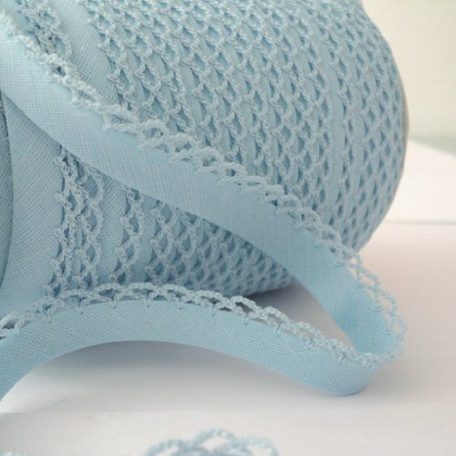 Sghembo, colore: azzurro con pizzo, con bordo