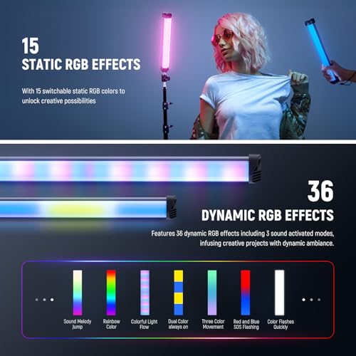 Image of NEEWER Basics 12 inch Magnetic RGB Light Wand, CRI95 Dimmable 8W, SL30