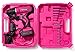 Pink Cordless Drill Set - Electric Screwdriver Cordless Drill Kit for Women - 12V Rechargeable Li-Ion Battery - Storage Case, Bits, Drills & Safety Glasses - Gift for Mom, Sister or Wife