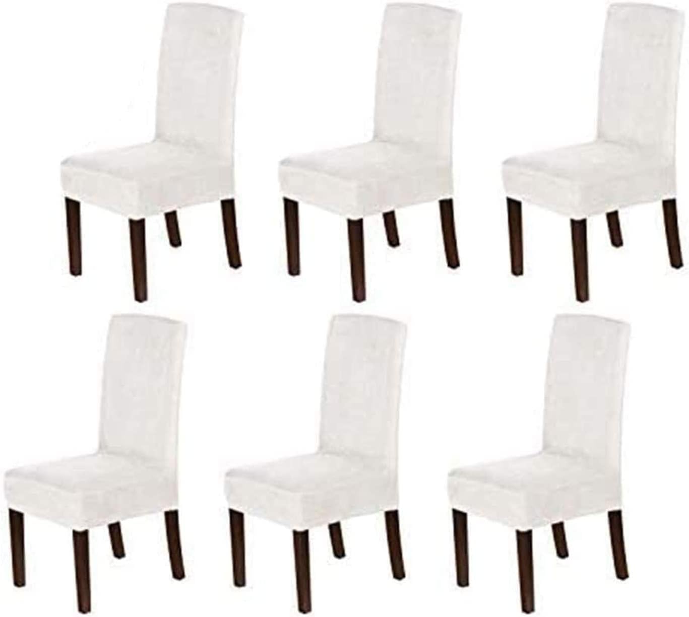 Luxury Velvet Dining Chair Covers Stretch High Back Chair Slipcover Super Soft Dining Chair Protector for Dining Room Kitchen Hotel (Color : Brown, Size : Set of 2)