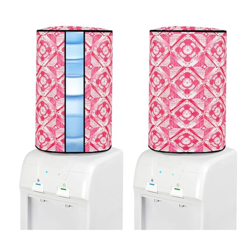 Image of Pack of 2 Pics. Polyvinyl Chloride Printed Waterproof and Oil-Proof Water Dispenser Bottle Cover, 20L, (Multicolour) (20 liter Water Bottel Cover) Combo Pack -Pack of 2 Pics- Pink Colour.