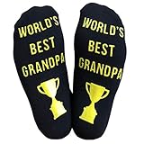 Worlds Best Grandpa Novelty Socks - Great Gift for Grandpa's Paps Grandfather Gramps Black