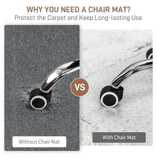 Winado Office Chair Mat, 36\"x48\" Non-Slip Under Computer Desk Chair Carpet Floor Protector, Heavy Duty Clear Plastic Chair Mats for Rolling Gaming and Work Chairs (Carpet 90 * 120 * 0.2cm with Lip)