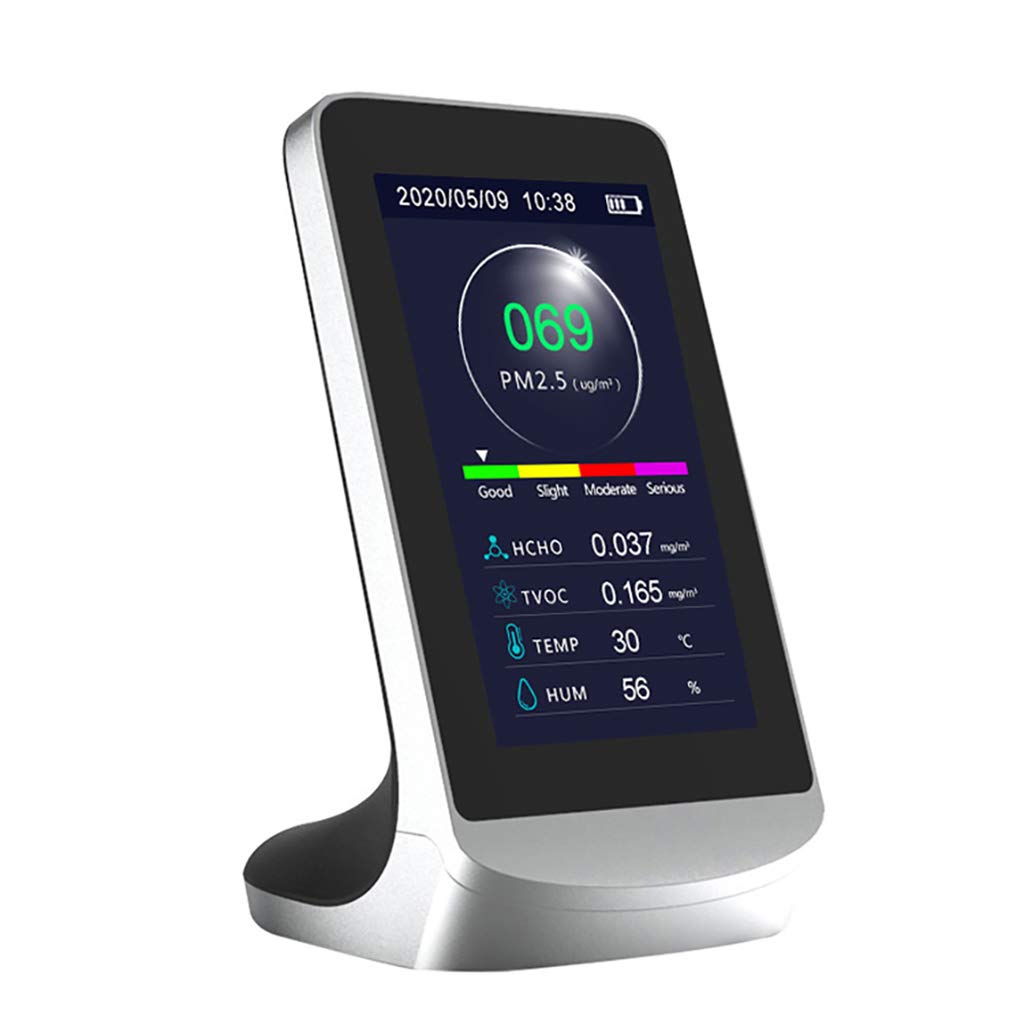 Monitoraggio della qualità dell'aria PM2.5 HCHO TVOC Analizzatore di Polvere Rilevatore Sensore di Inquinamento Interno/esterno Con Funzione Storia Rilevatore Radon