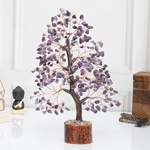Image of Crocon Amethyst Crystals Tree, Birthday Gifts for Women & Men, 10-12 inch | Purple House Decor for Shelf Healing Crystals, Spiritual Gift Purple Decor, House Warming Gifts New Home, Gift for Mom Sister