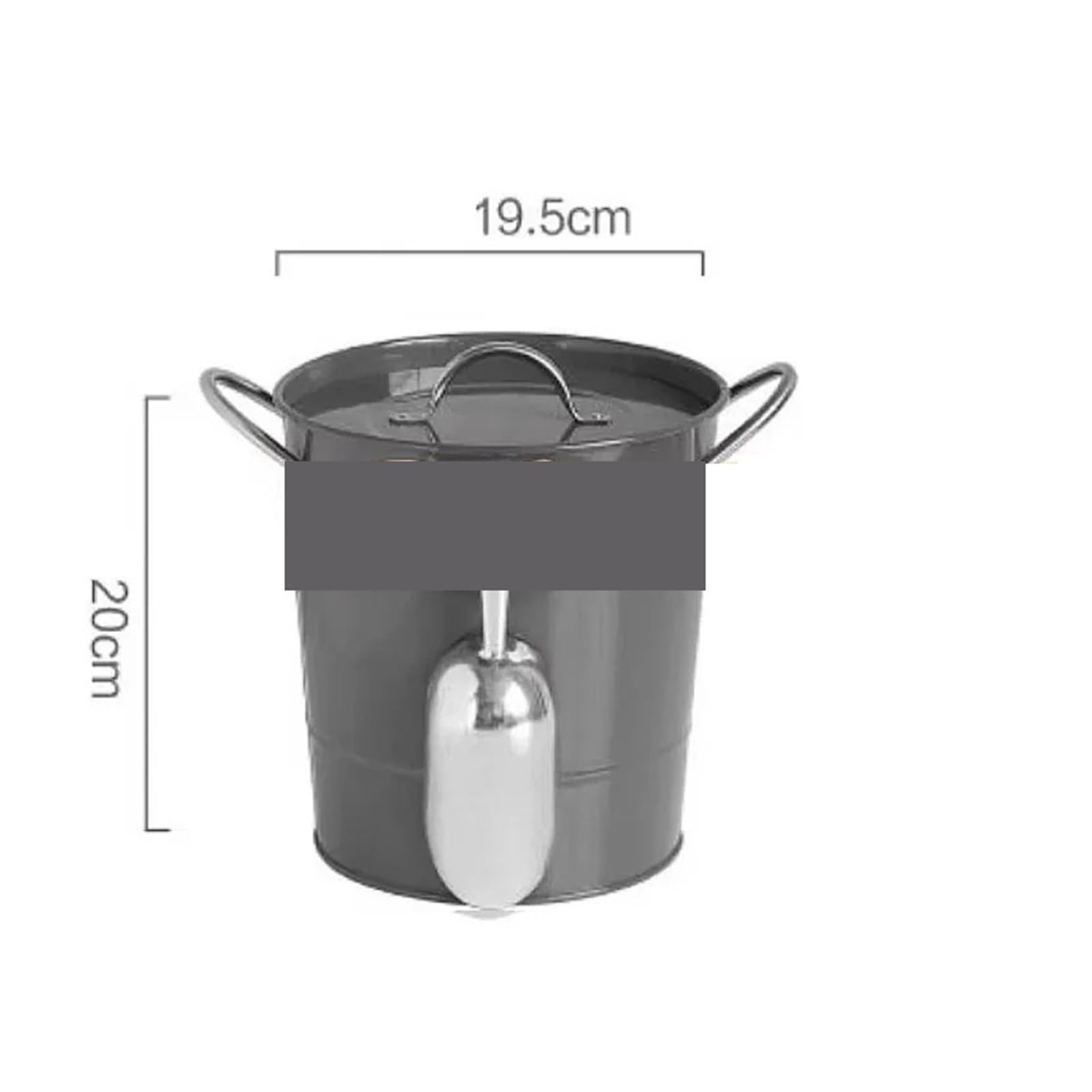 Genérico Cubo de Hielo Espesado artístico con Tapa Circular portátil(Black)