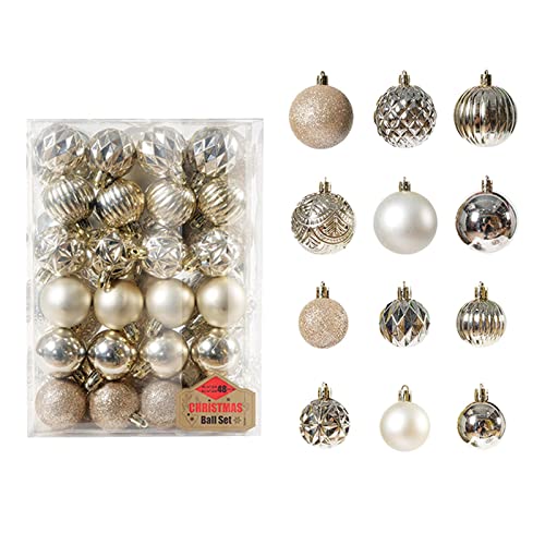 menolana Pingente de Bolas de Natal 48 Peças 6 Cm 4 Cm Enfeites de árvore de Natal Pendurados para O