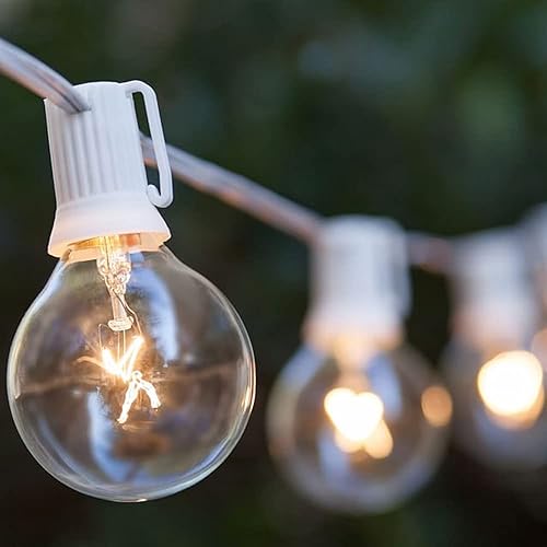 Miniatura 4 de Luces de globo de patio al aire libre de 50 pies con 53 bombillas transparentes (3 de repuesto), luces colgantes conectables con certificación UL