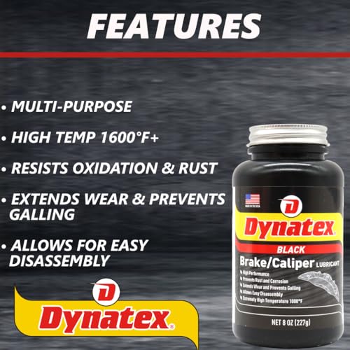 Image of Dynatex Brake & Caliper Lubricant 8 oz Tub - High-Temp Bentone Grease, Graphite Fortified, Anti-Seize & EP Protection, Rust & Corrosion Resistant (2-Pack)