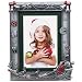 Santa and Reindeer Pewter Picture Frame