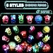 Encham 24 Stück Blinkender Ring Mädchen Bunt Leuchtringe LED Ring Licht Finger Spielzeug LED-Gummiringe Partysdeko