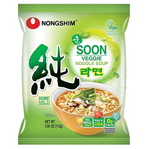 Nongshim Soon Veggie Noodle Soup, 3.95 Oz (112G) X4 Pkgs #TOP26