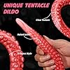 55cm Nothosaur ALLA Platinum-Silikon Tentakel Red Oktopus Langer Dildo mit Saugnapf für Frauen Männer, Extremen Sex Spielzeug Analdildos Herren Damen Cthulhu Fantasy Anal Sexspielzeug Analplug, M #1