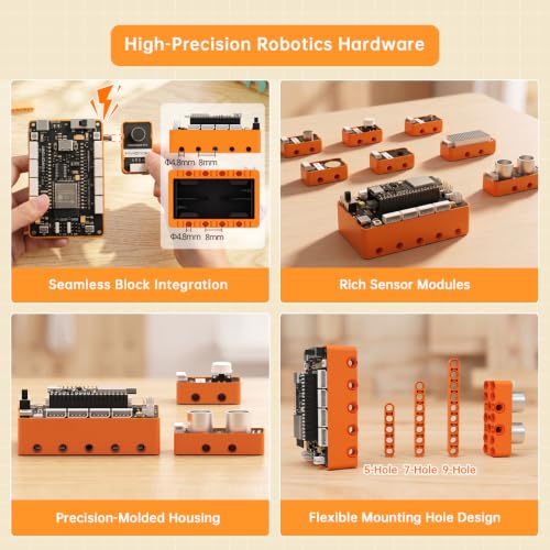 Image of LewanSoul 36in1 Robot Building Kit, STEM Coding DIY Block Set for Scratch & Python with ESP32 Controller & Sensors, Educational Science Birthday Gift for Teens 12+, DaDablock Ultimate Kit (538Pcs)