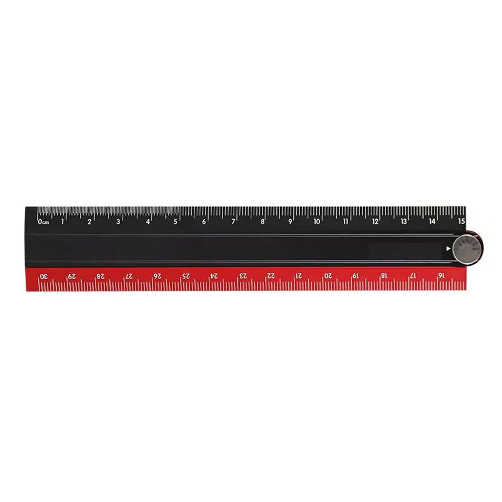 Zbiianxer Black And Red Aluminum Alloy Ruler Multipurpose Measuring Tool Ergonomic Architect For Engineering Drafting Aluminum